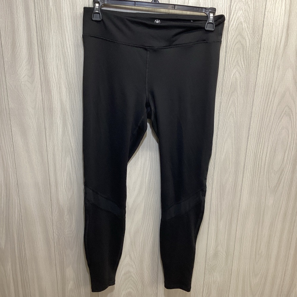 Gaiam Women's (Size L) Pull On Ankle Leggings Solid Black Regular